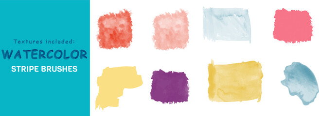 Watercolor stain brushes collection. Texture with brush strokes. Vector