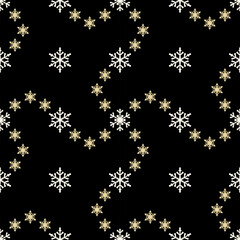 Christmas snowflakes seamless pattern for winter holidays