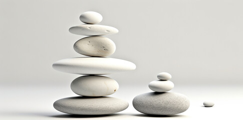 Fototapeta na wymiar zen stones colours in balance on grey