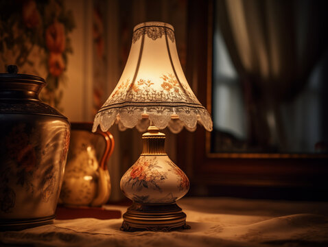antique lamp on the table