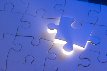 Puzzle pieces close up