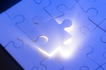 Puzzle pieces close up