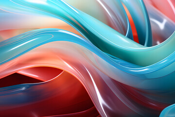 Abstract background of glossy color swirls with dynamic smooth perfect flowing wave lines