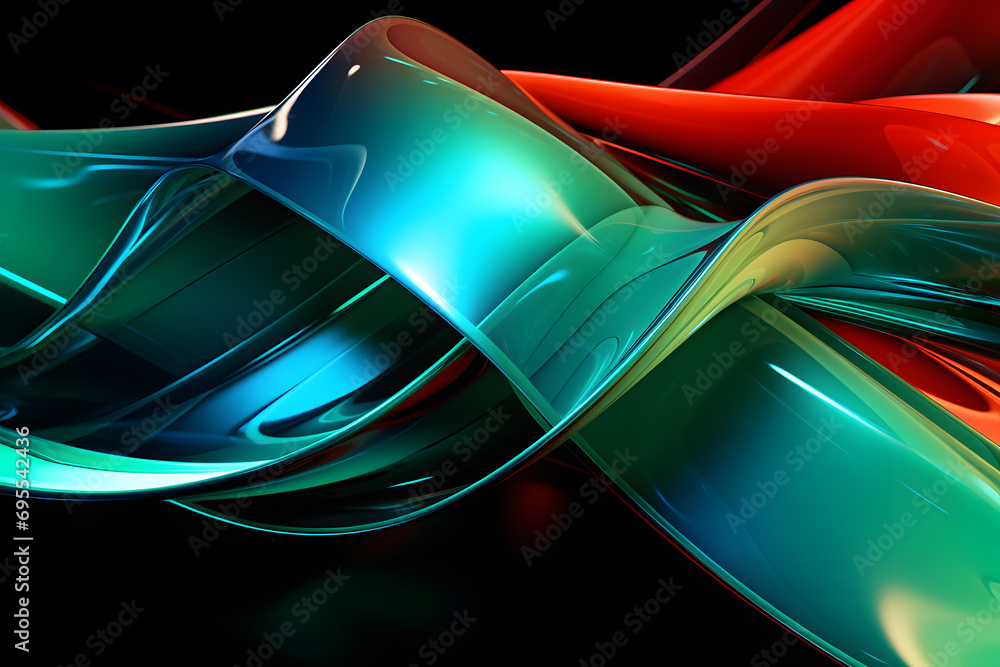 Poster extreme closeup background with dynamic abstract strokes on black background