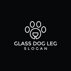 puppy paw and glass logo design