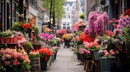 Fototapeta na wymiar Flower market in Amsterdam
