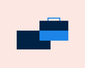 credit card and briefcase . Vector illustration in flat style design.	