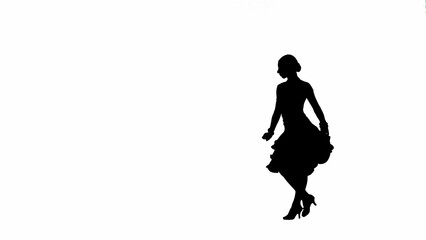 Fototapeta na wymiar Ballroom Dancer Silhouette in Motion