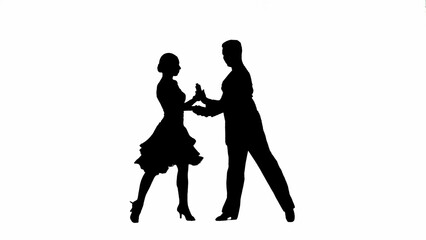 Black and white silhouette Elegant Ballroom Dance Couple