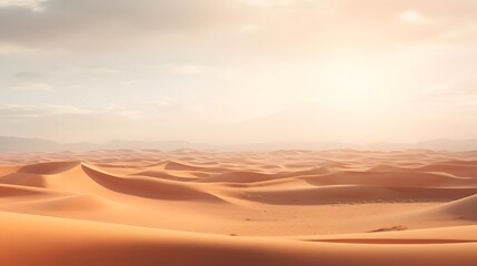 Fototapeta na wymiar Panorama of sand dunes in the Sahara desert. 3d render