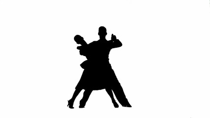 Black and white silhouette Elegant Ballroom Dance Couple