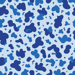 Blue camouflage texture with seamless pattern.