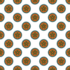Seamless pattern with mandala ornament.