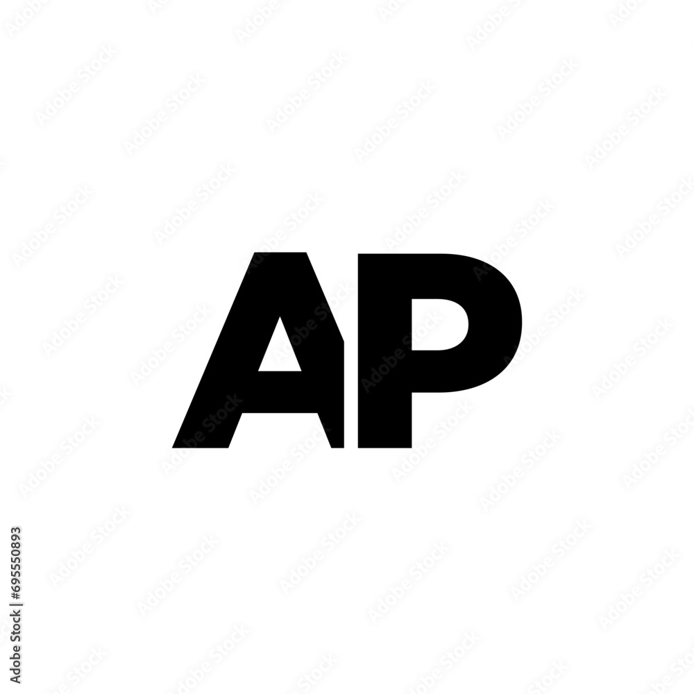 Poster letter a and p, ap logo design template. minimal monogram initial based logotype.