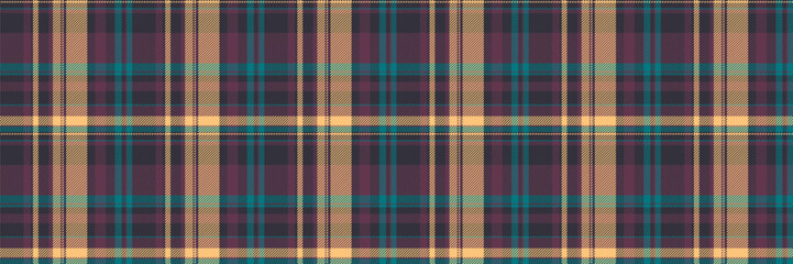 Pure fabric plaid check, uk vector tartan textile. Difficult texture background pattern seamless in dark and pink colors.