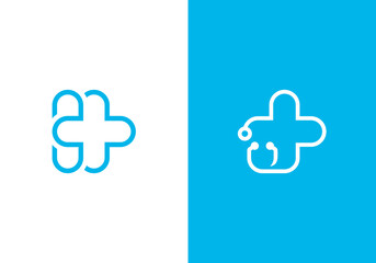 Fototapeta premium stethoscope logo healthcare and medical design icon template