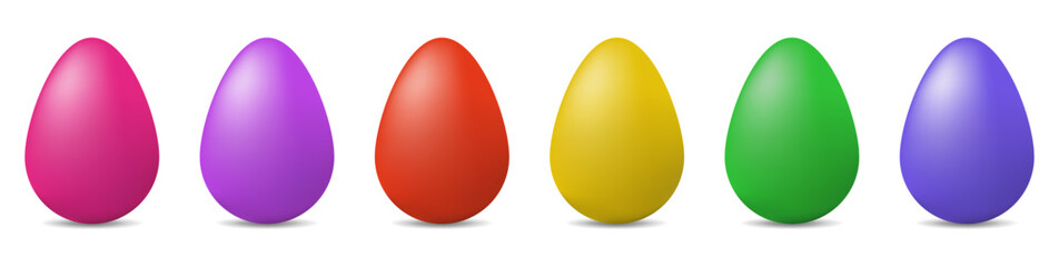 Set of color easter eggs. Vector illustration isolated on white background
