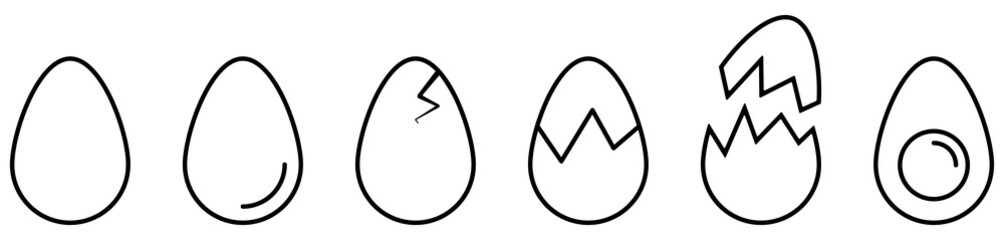 Chicken egg icons. Vector illustration - obrazy, fototapety, plakaty
