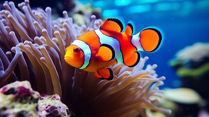A coral reef in africa is home to colorful clownfish.