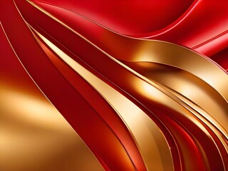 abstract background with smooth lines in gold and red tones