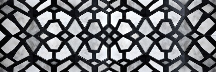 a white and black mesh with geometric lines Generative AI