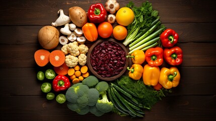 An image featuring a variety of nutrient-rich vegetables, such as sweet potatoes, Brussels sprouts, and colorful peppers, arranged in a visually appealing manner.