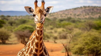Masai giraffes are cute and can be found in tsavo east national park, kenya, africa.