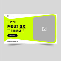 Minimalist business product idea thumbnail banner design, product concept banner design, sale product banner design, vector illustration eps 10 file format