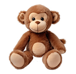 Fototapeta premium small monkey stuffed animal and its ears on transparent background