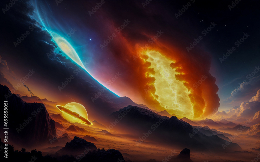 Canvas Prints black hole planets stars abstraction illusion something that is not