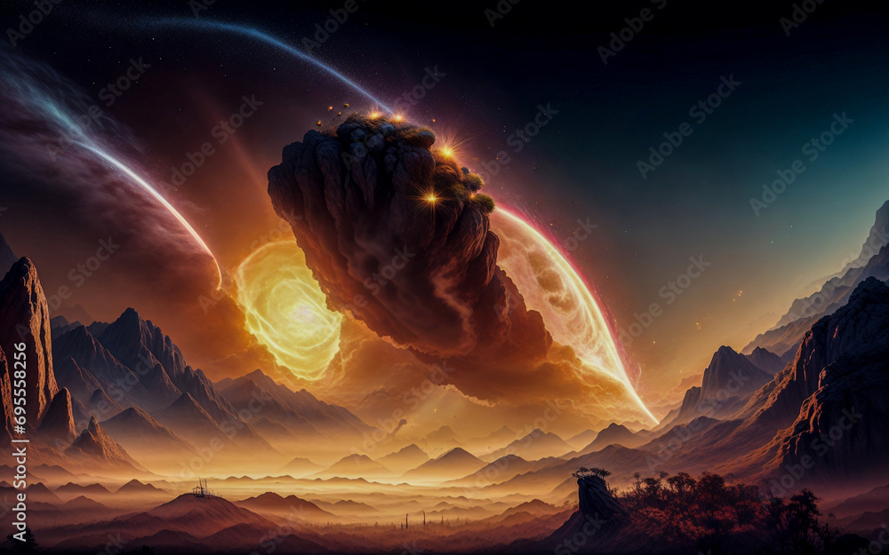 Canvas Prints black hole planets stars abstraction illusion something that is not