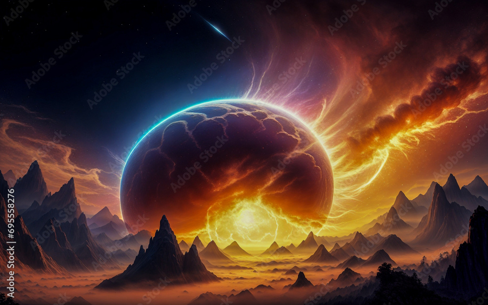 Canvas Prints black hole planets stars abstraction illusion something that is not