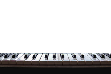 The small piano keys were placed on the floor as the piano keys of young musicians who were...