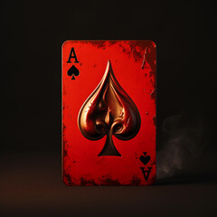 red playing card ace of spades. Generative AI