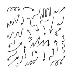 black hand drawn arrow set