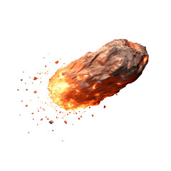 comet, meteor, space meteorite isolated on transparent background, cut out, png