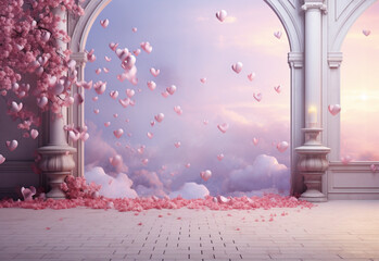 Christmas tree in front of the door  generated by AI technology