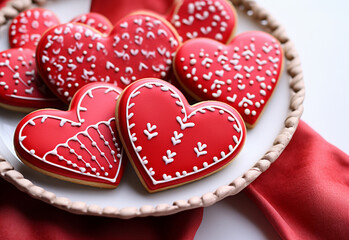 heart shaped candies generative by AI technology