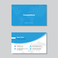 Blue and White clean professional business card design