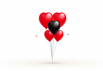 heart shaped balloons generative by AI technology