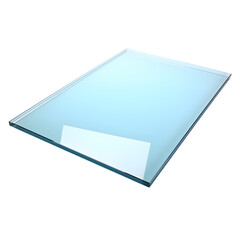 Blank glass plate isolated on transparent background, cut out, png