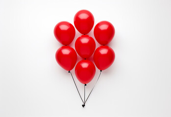 red balloon isolated on white background generative by AI technology