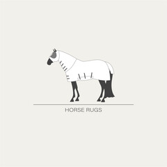 Vector figure of horse in rug for web and design