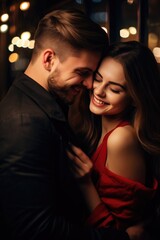 A happy couple celebrating St Valentine's day