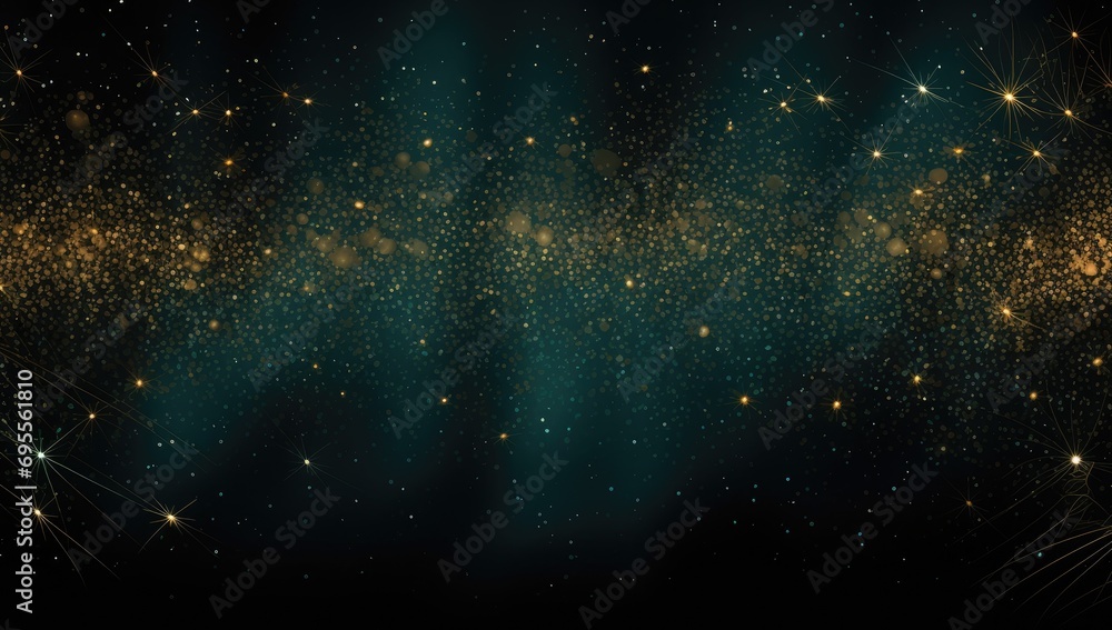 Poster golden sparkler border on black background generative ai