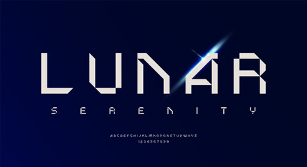 Abstract Square and sharp alphabet design, modern minimalist style