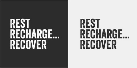 rest recharge recover world sick day t-shirt design. - obrazy, fototapety, plakaty