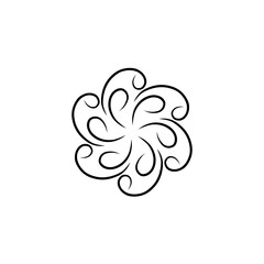 Hawaiian Flower Outline Icon With Petals And Stamens