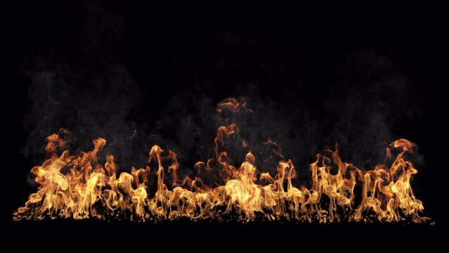 This gripping video footage captures the dynamic and intense character of the fire, illustrating the release of formidable forces in a spectacular showcase. VFX with alpha channel.