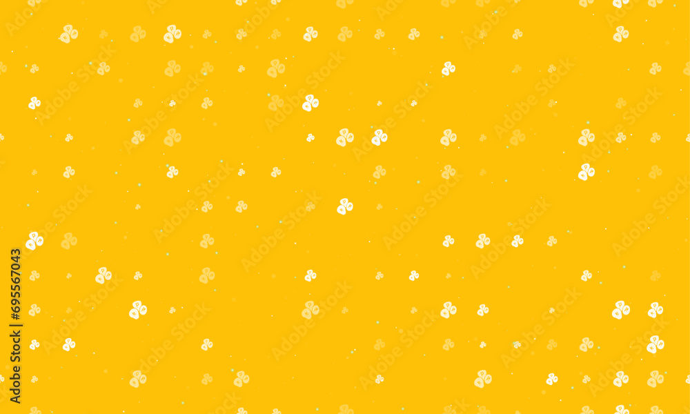 Poster seamless background pattern of evenly spaced white divination stones symbols of different sizes and 